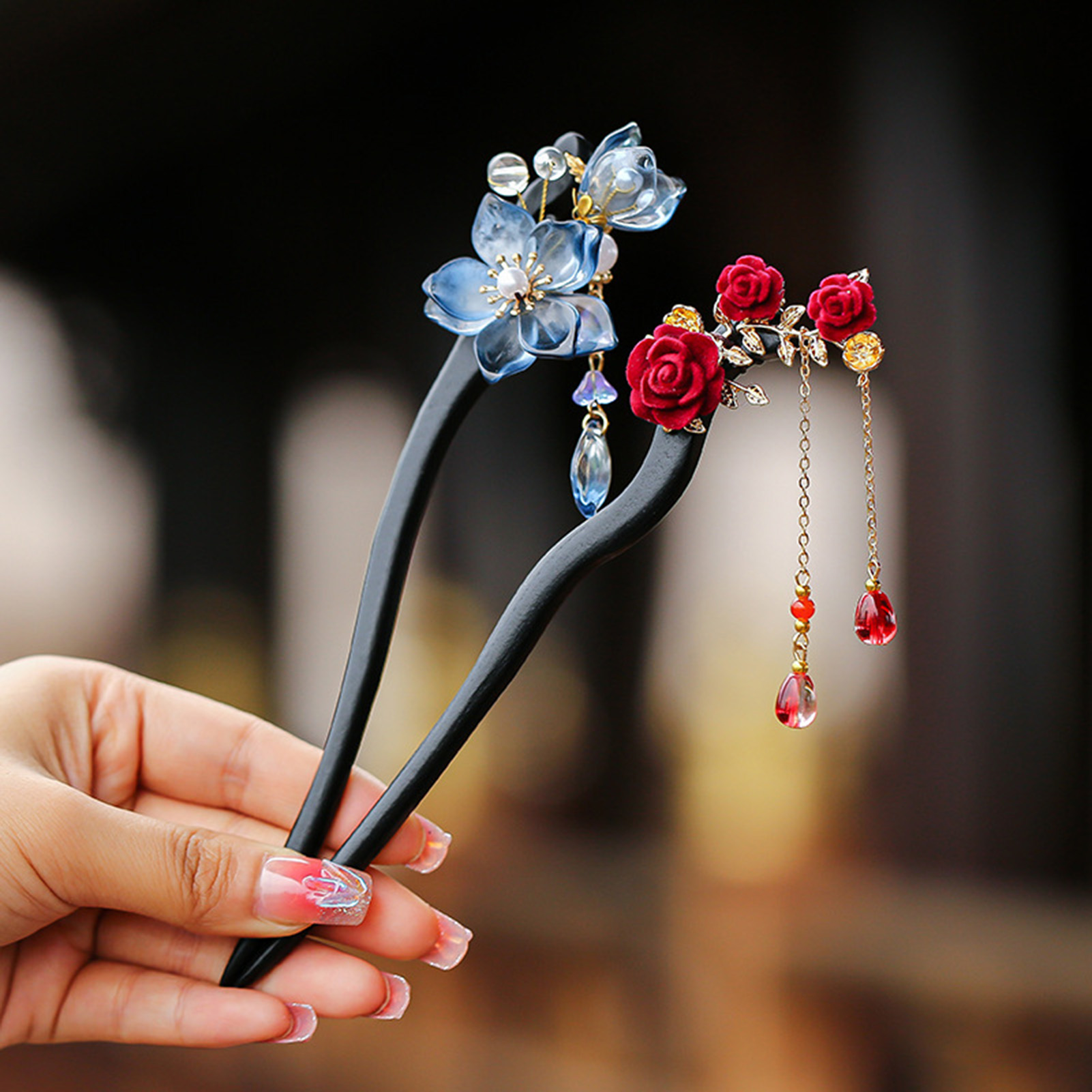 Tech Accessories For Women - Chinese Style Flower Tassel Hairpin Vintage
